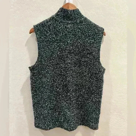 Cold Water Creek Chunky Thread Vest Small Gray Zip Up Side Pockets - Picture 2 of 6